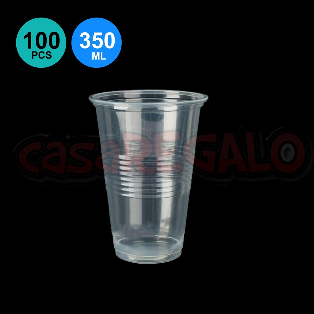 Clear reusable plastic drinking cups 350ml – product image