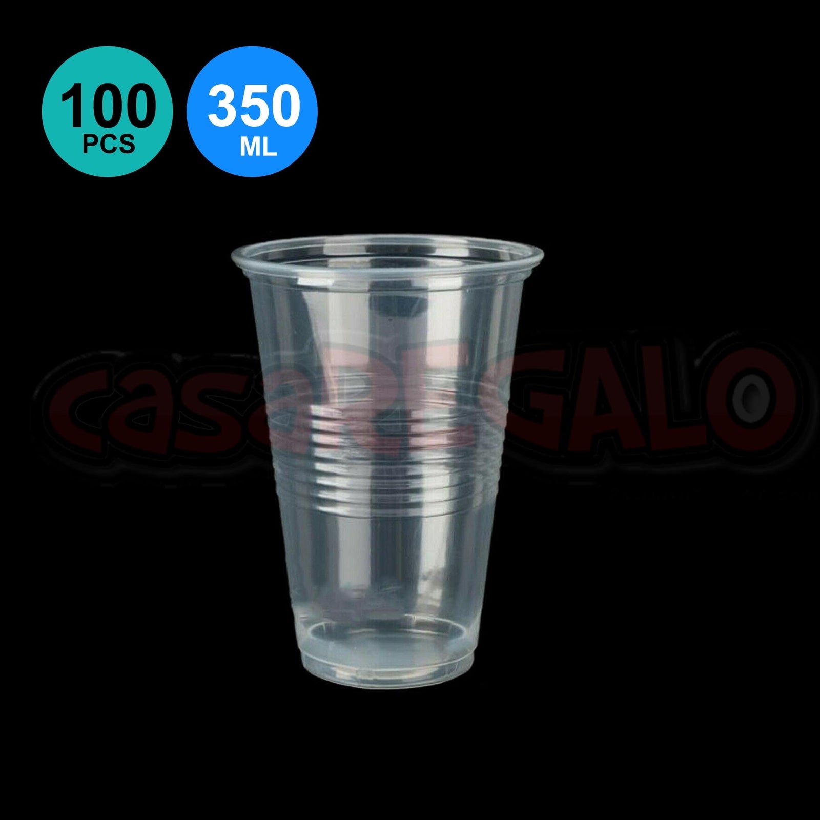 Clear reusable plastic drinking cups 350ml – product image