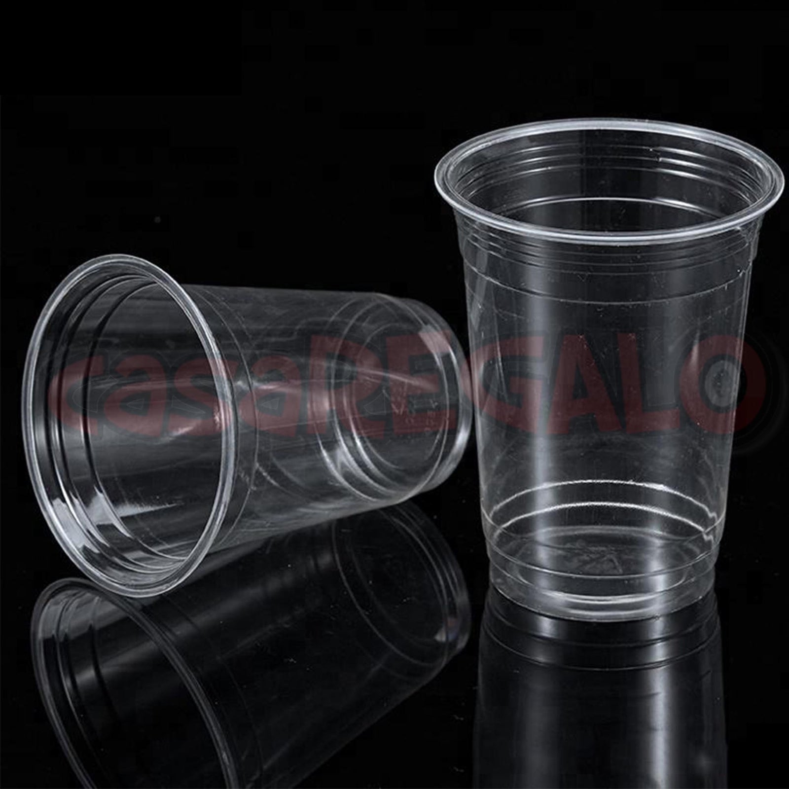 Clear reusable plastic drinking cups 350ml – product image
