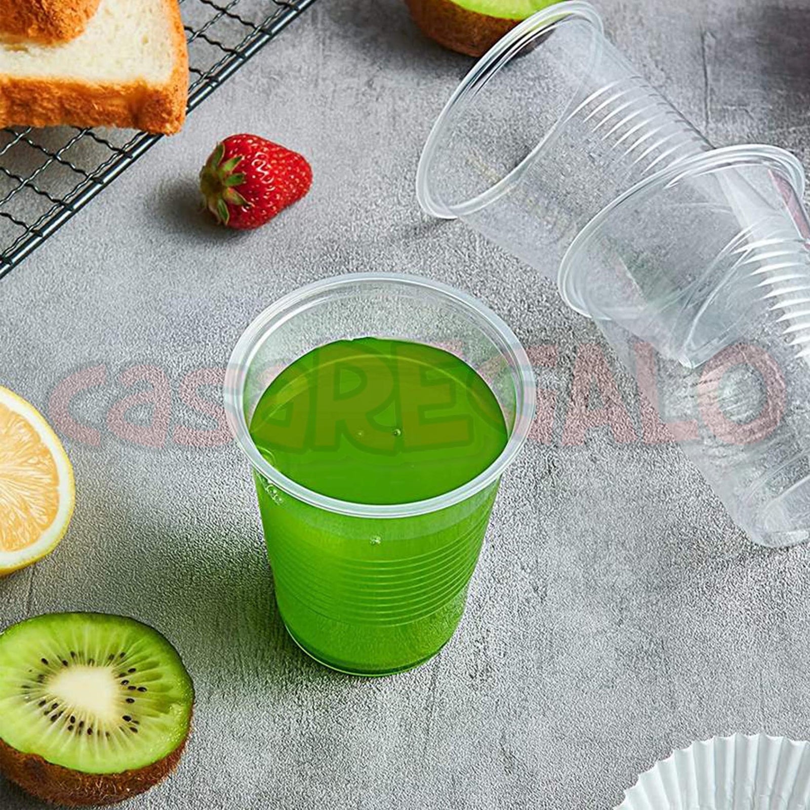 Clear reusable plastic drinking cups 200ml – product image
