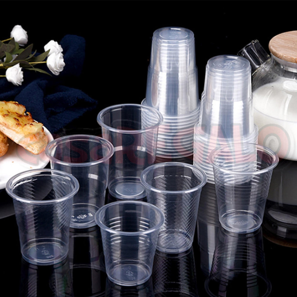 Clear reusable plastic drinking cups 200ml – product image
