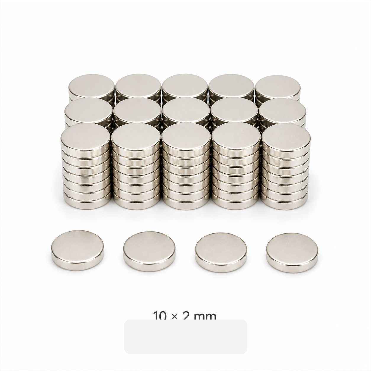 N35 neodymium cylinder magnet 10 x 2mm