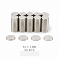 N35 neodymium cylinder magnet 15 x 1mm