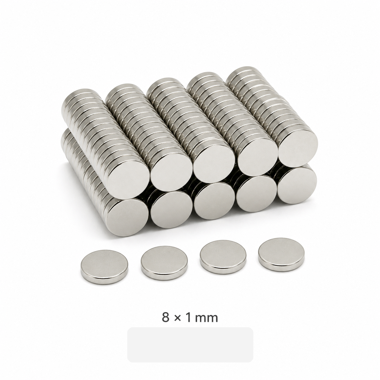 N35 neodymium cylinder magnet 8 x 1mm