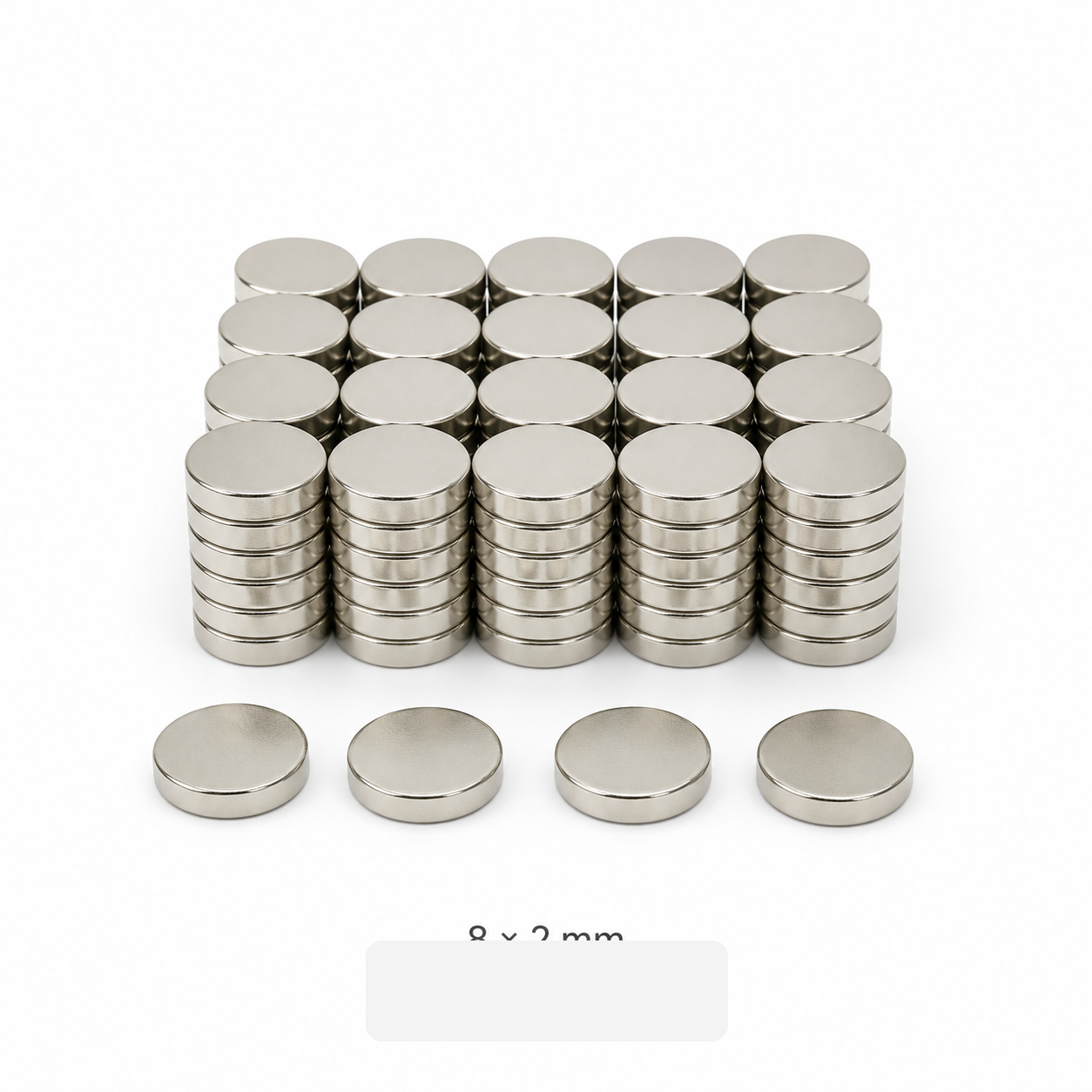 N35 neodymium cylinder magnet 8 x 2mm
