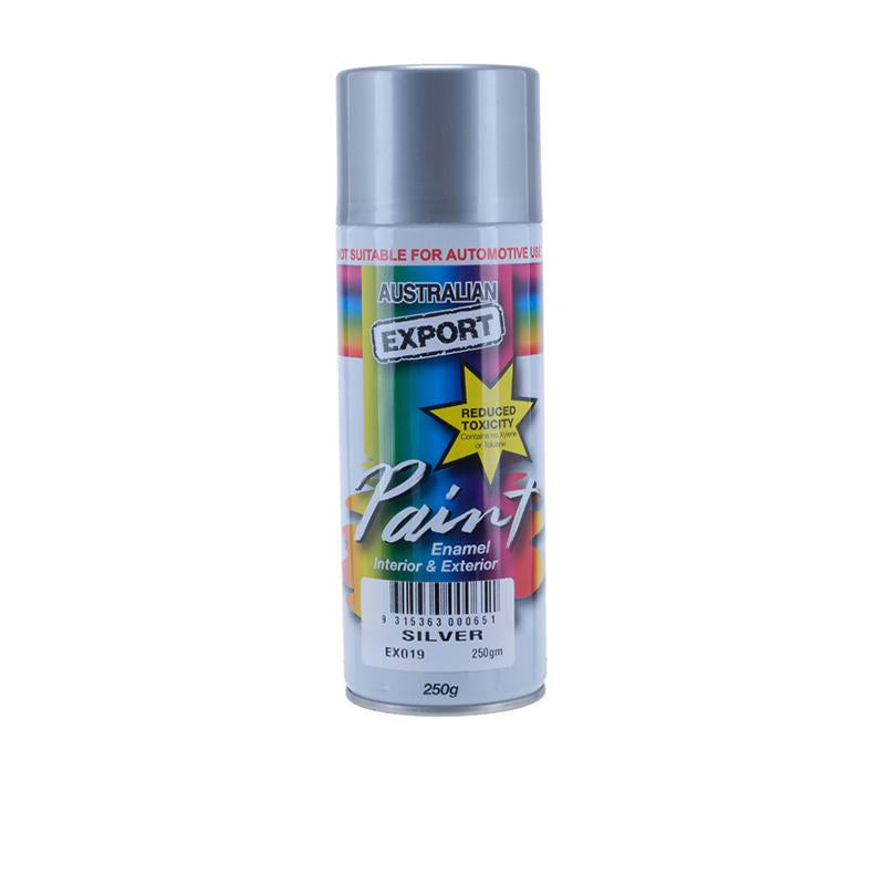 Australian Export Spray Paint 250g – Silver | Fast Dry Aerosol Paint for Metal, Wood & DIY
