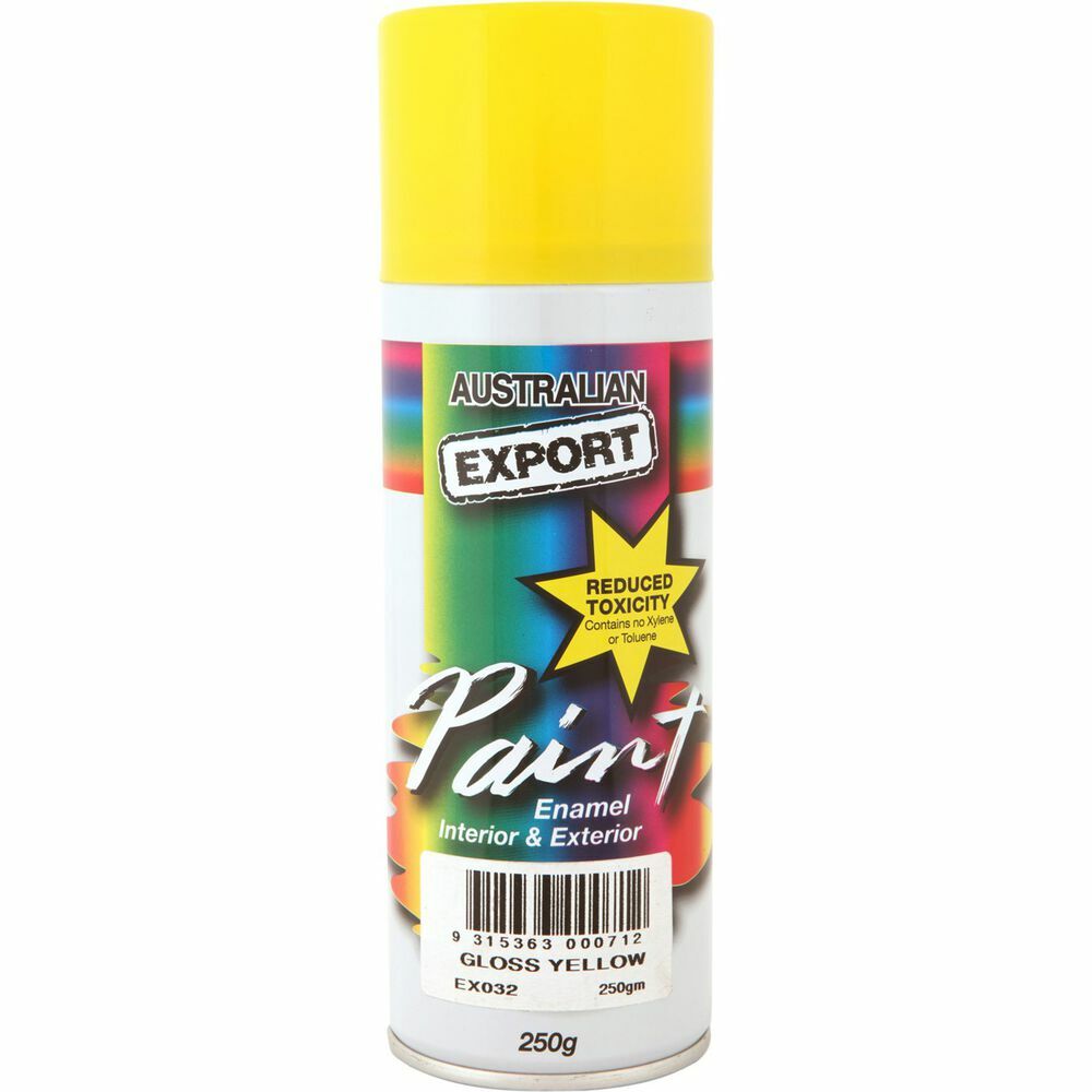 Australian Export Spray Paint 250g Gloss Yellow